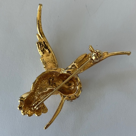 Vintage Gold-tone Hummingbird Brooch - Picture 2 of 3